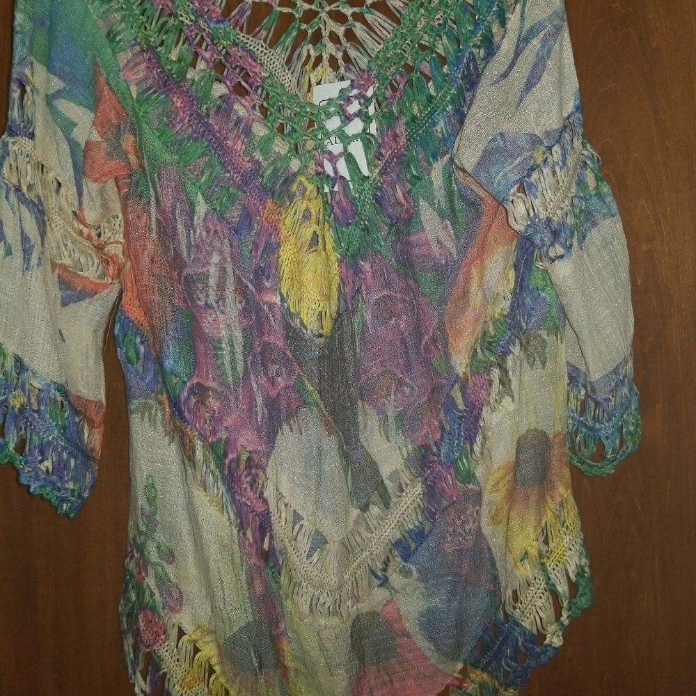 Ladies print and partial crochet